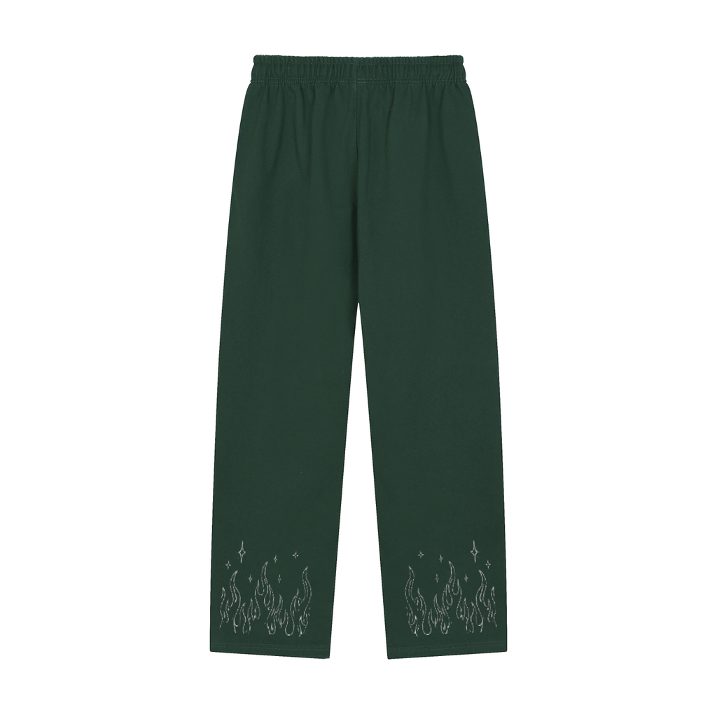 Solid Color Straight-Leg Sweatpants
