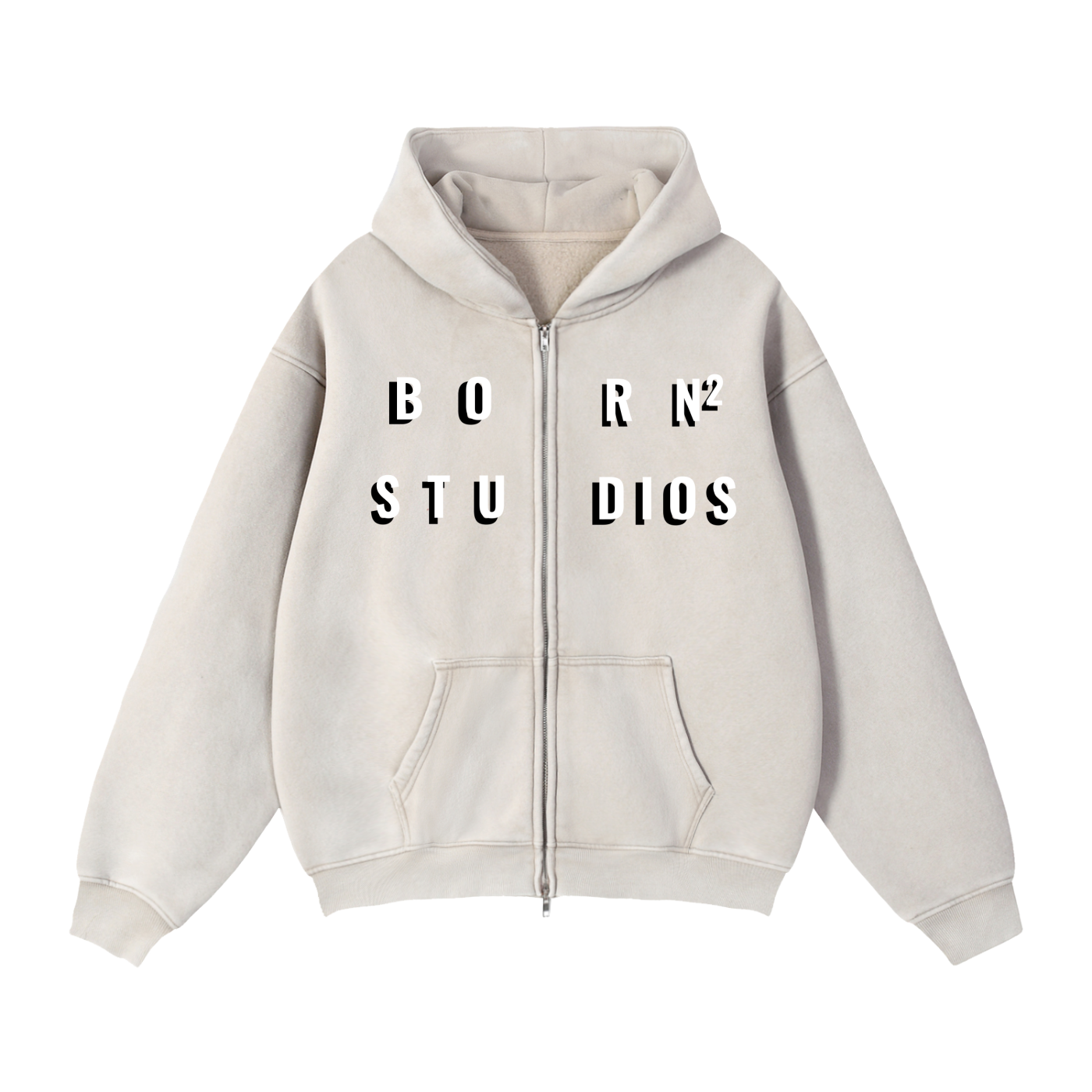 Zip-Through Boxy Fleece Hoodie