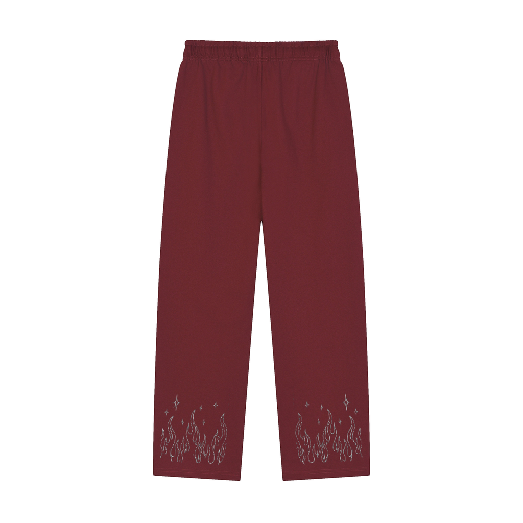 Solid Color Straight-Leg Sweatpants