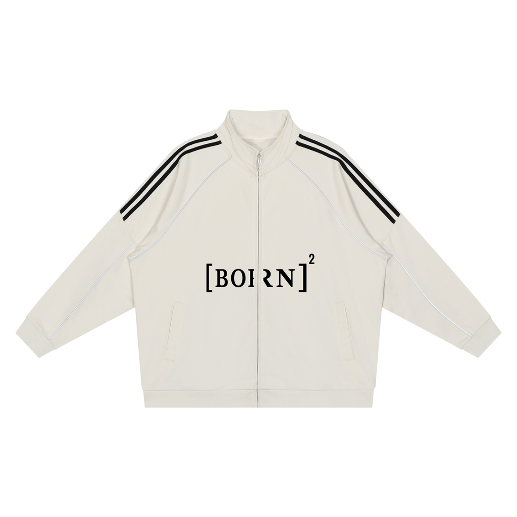 Reflection Striped Raglan Sleeve  Jacket