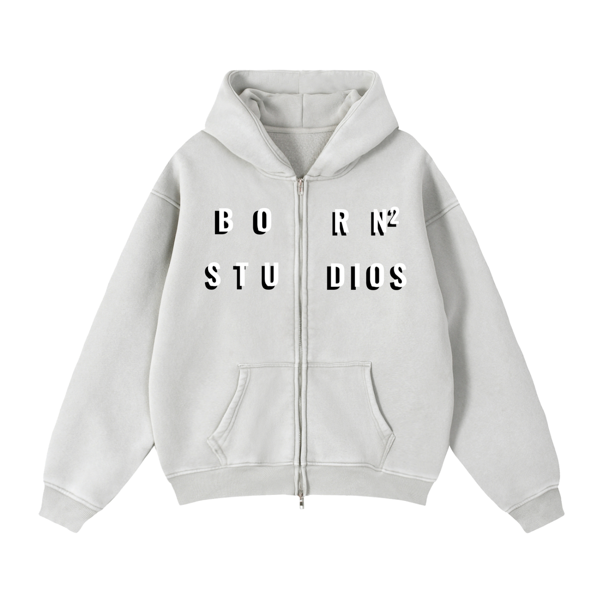 Zip-Through Boxy Fleece Hoodie
