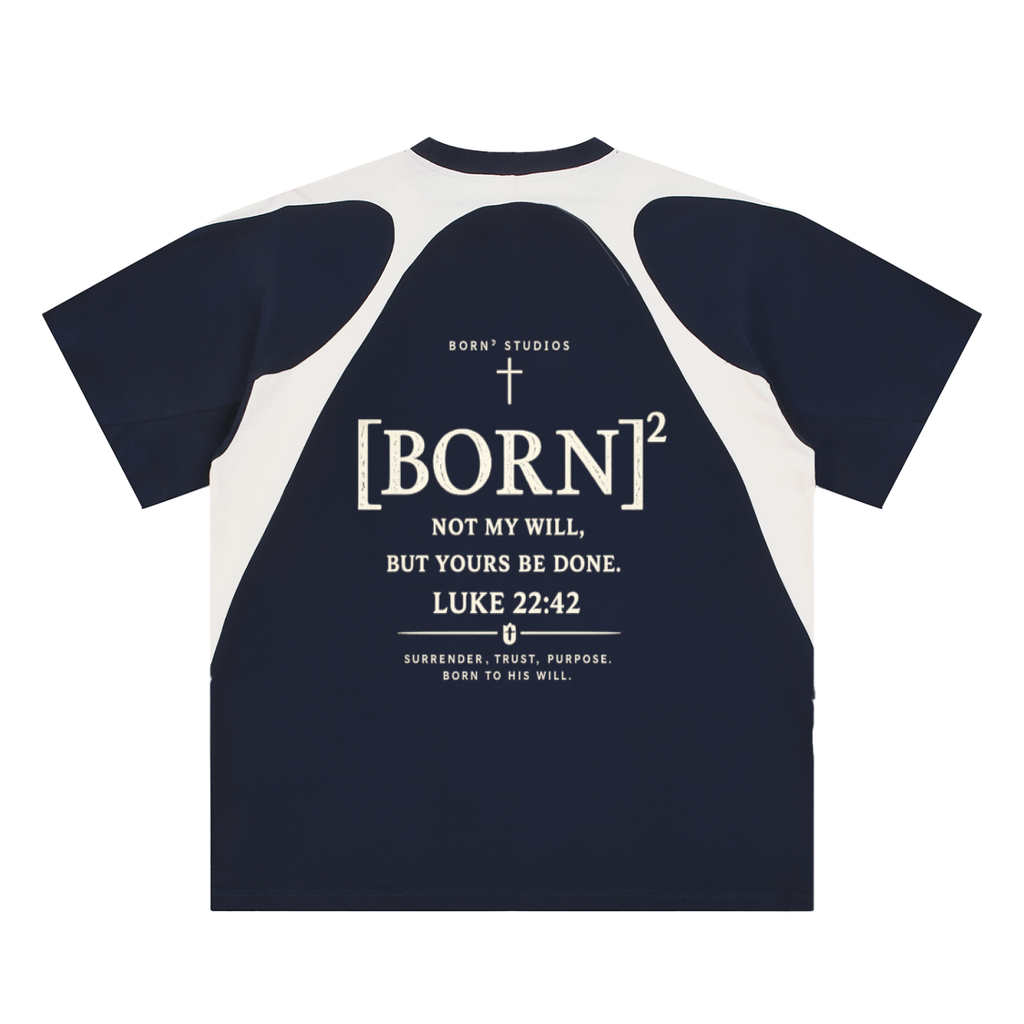 Contrast Panel Cotton T-Shirt