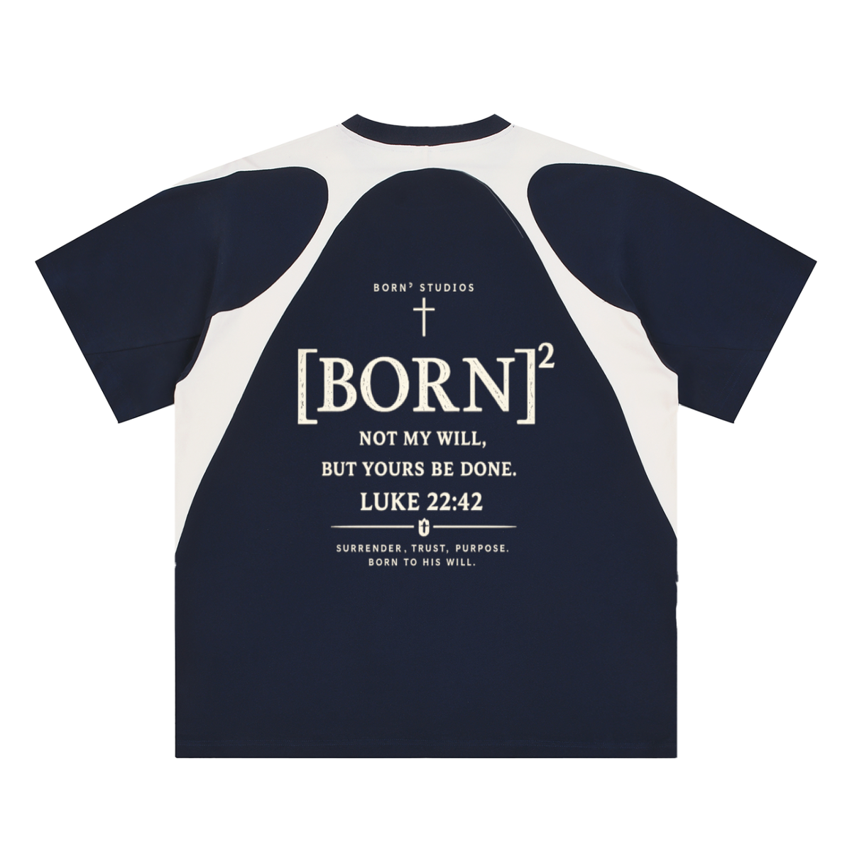 Contrast Panel Cotton T-Shirt