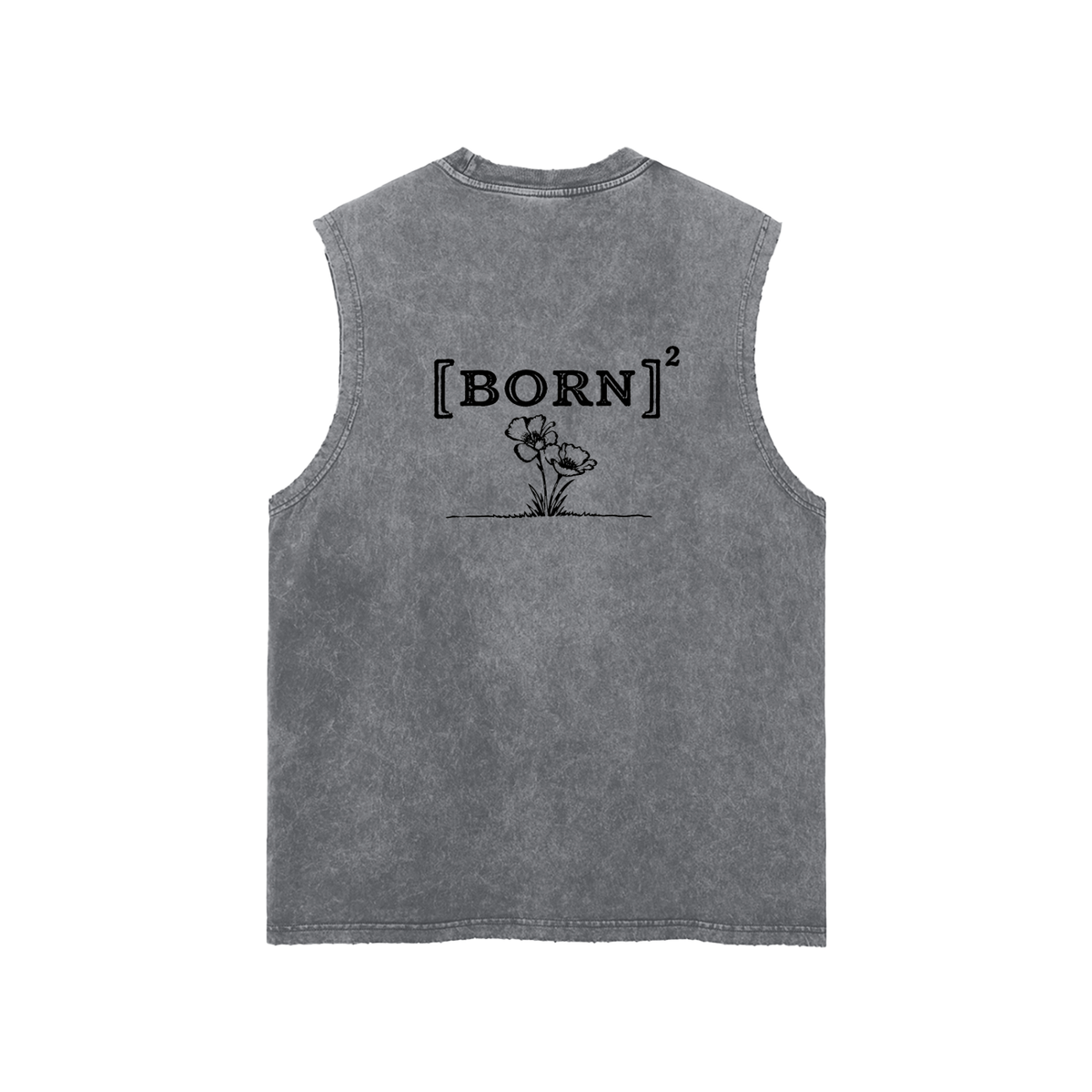 Snow Washed Frayed Hem Tank Top