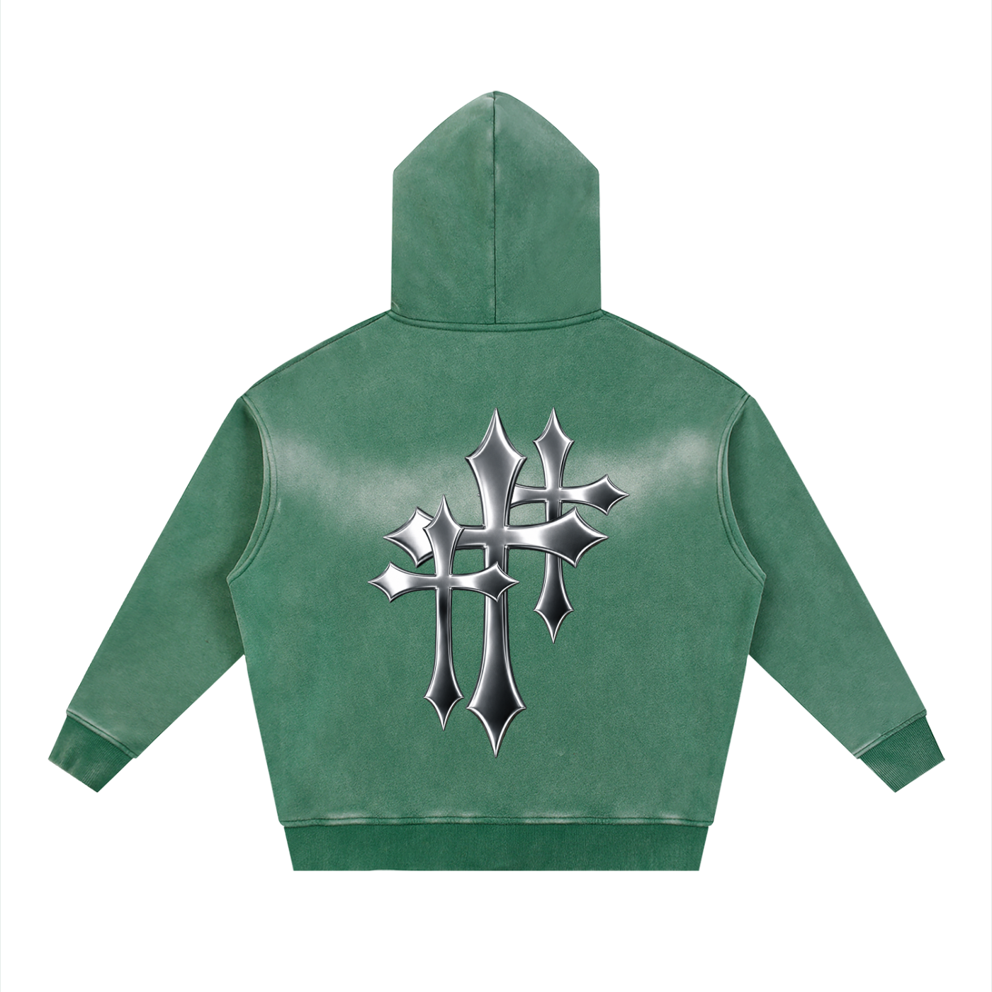 Sunfade Two-way Zipper Boxy Fleece Hoodie