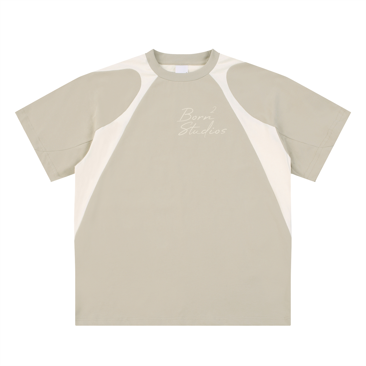 [Born]² Contrast Panel Cotton T-Shirt
