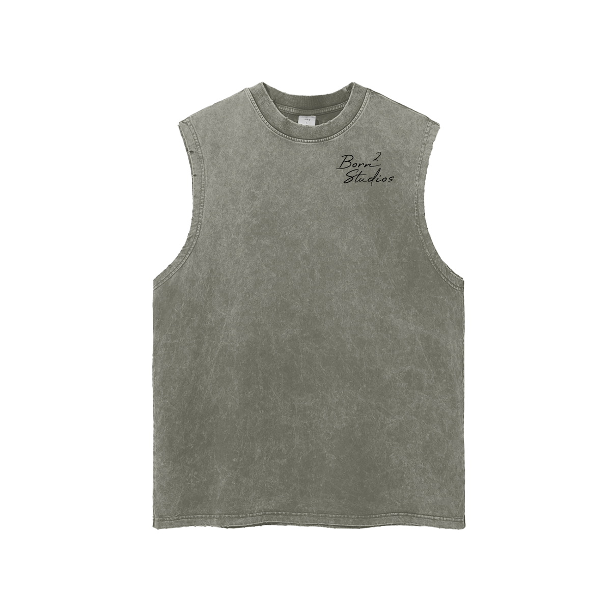 Snow Washed Frayed Hem Tank Top
