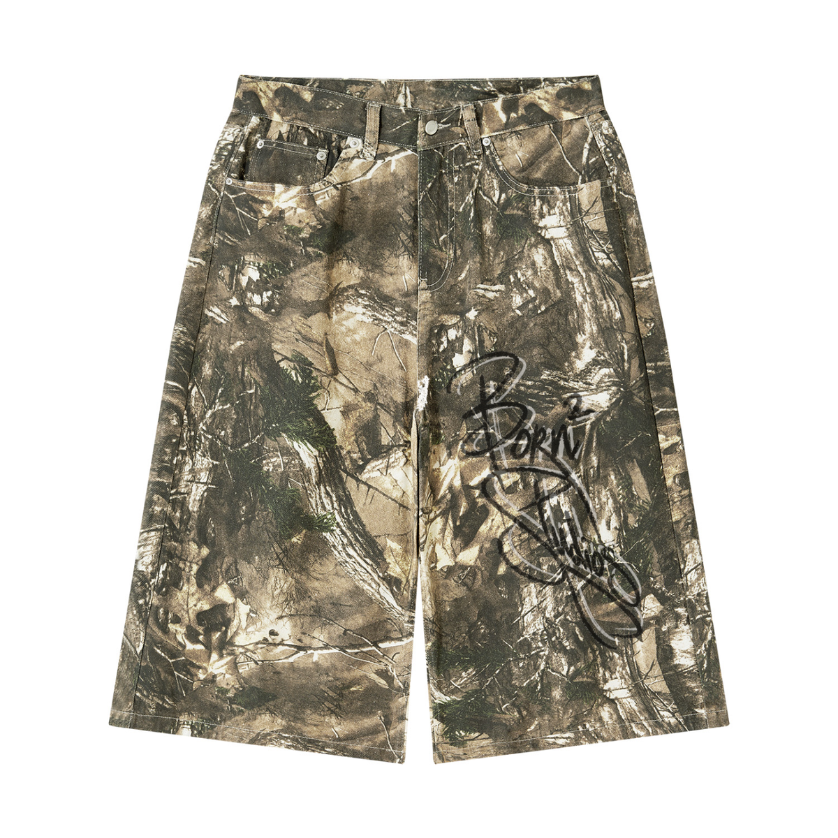 [Born]² Men's Tree Camo Long Jorts