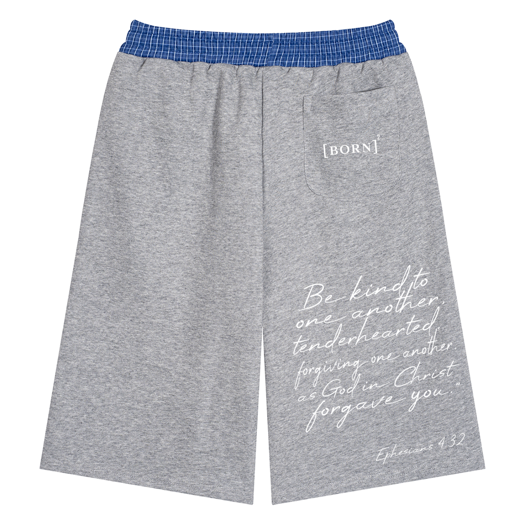 Unisex Plaid Waistband Shorts