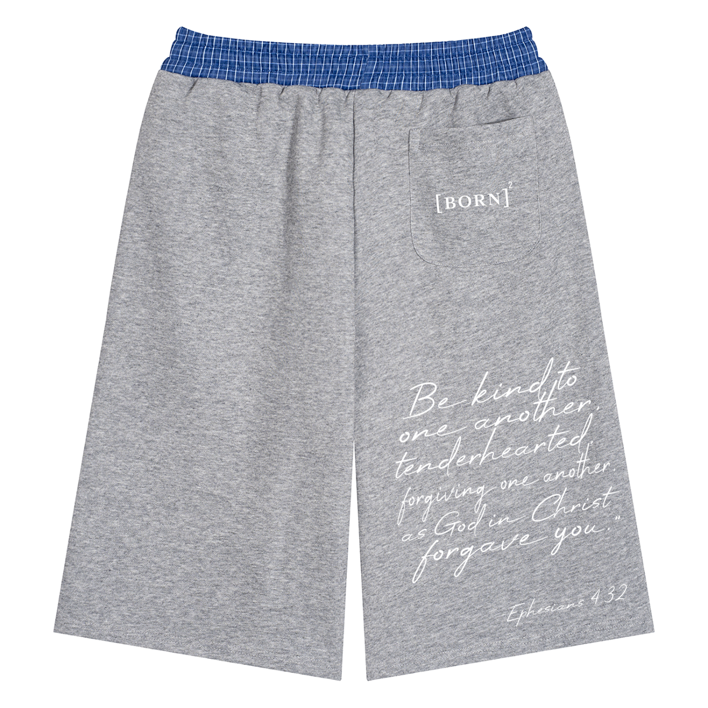 Unisex Plaid Waistband Shorts