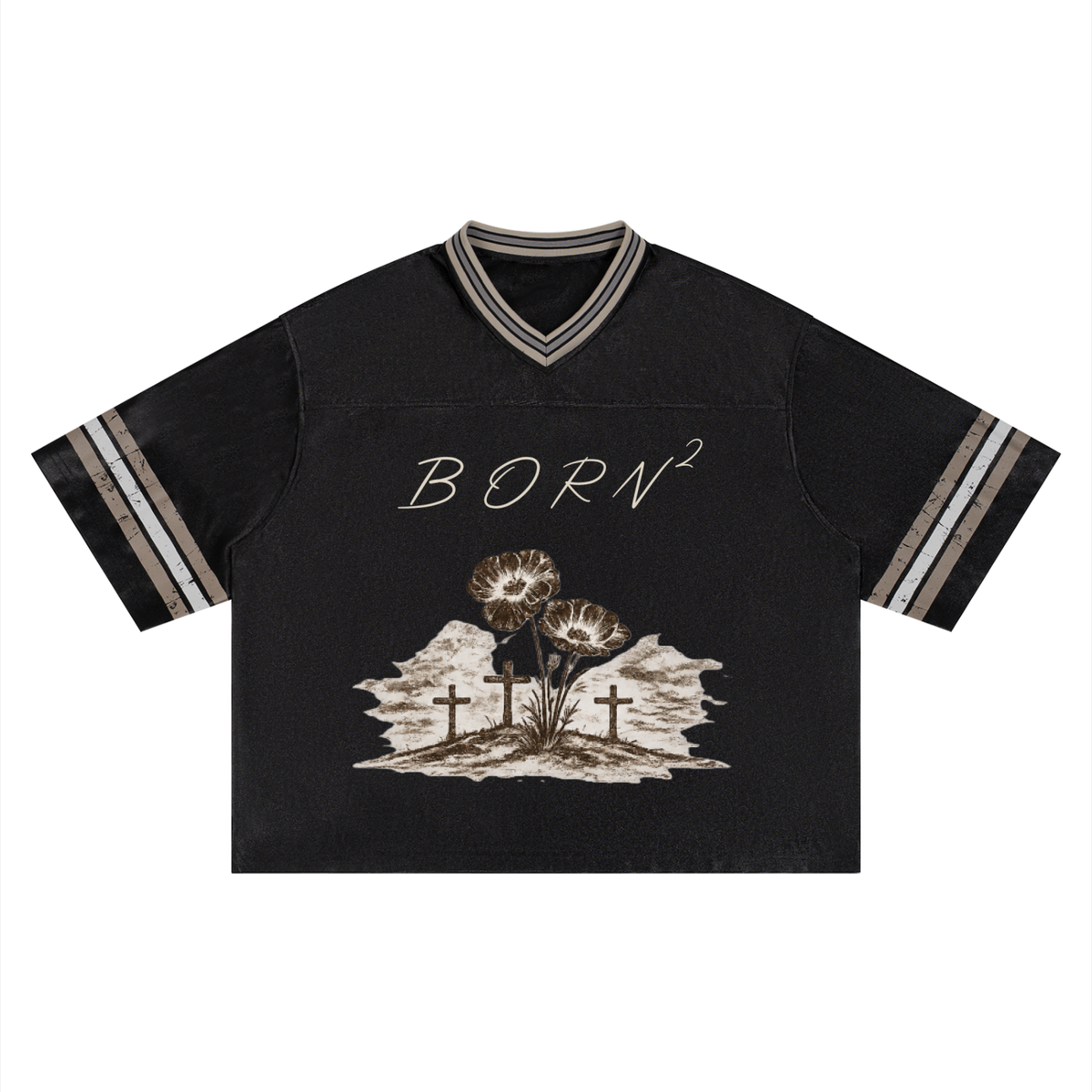 [Born]² "777" Boxy Striped Jersey