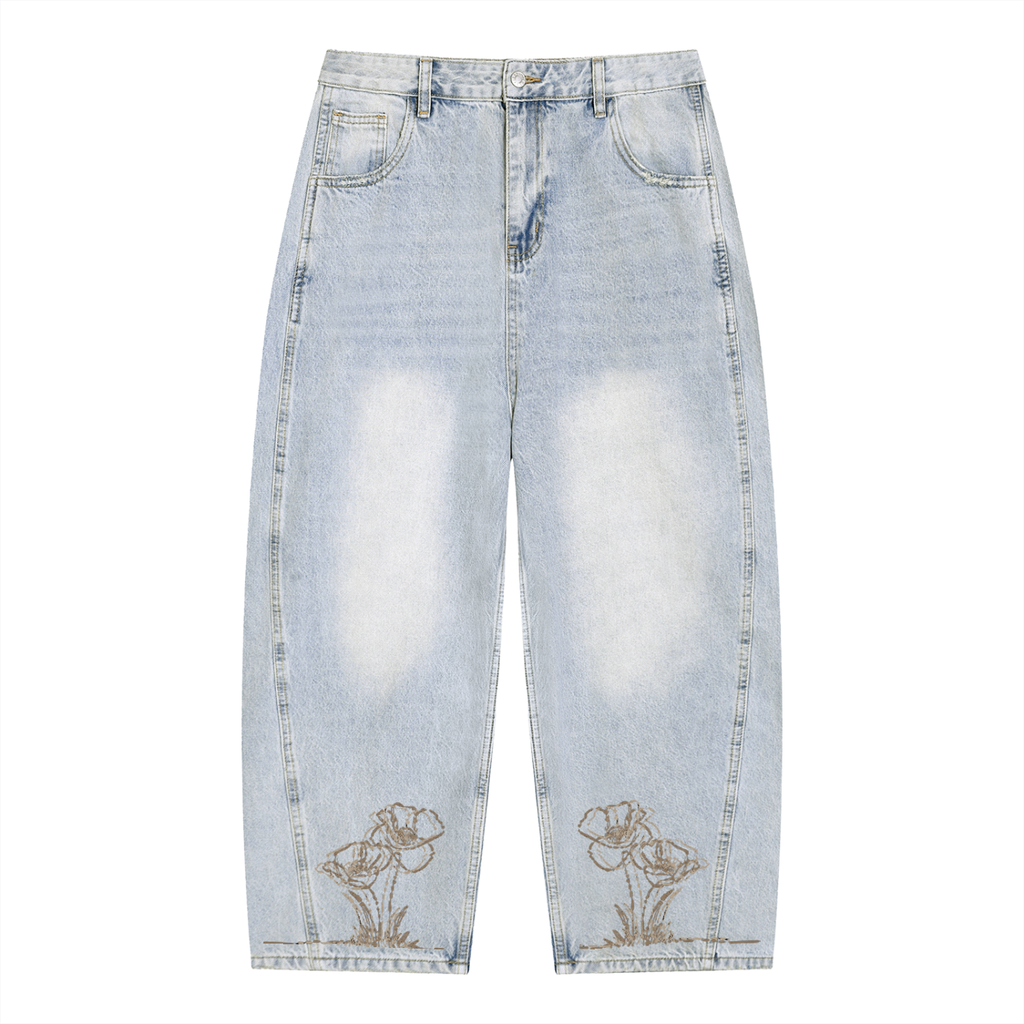 Men's Vintage Wash Sunfade Barrel Leg Jeans