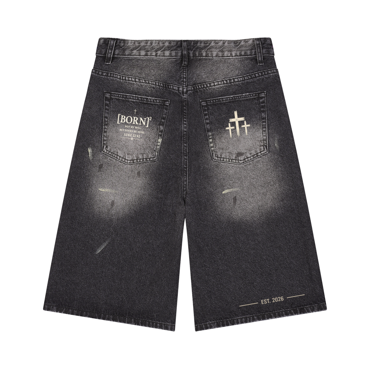 Men’s Vintage Wash Wide Leg Denim Shorts