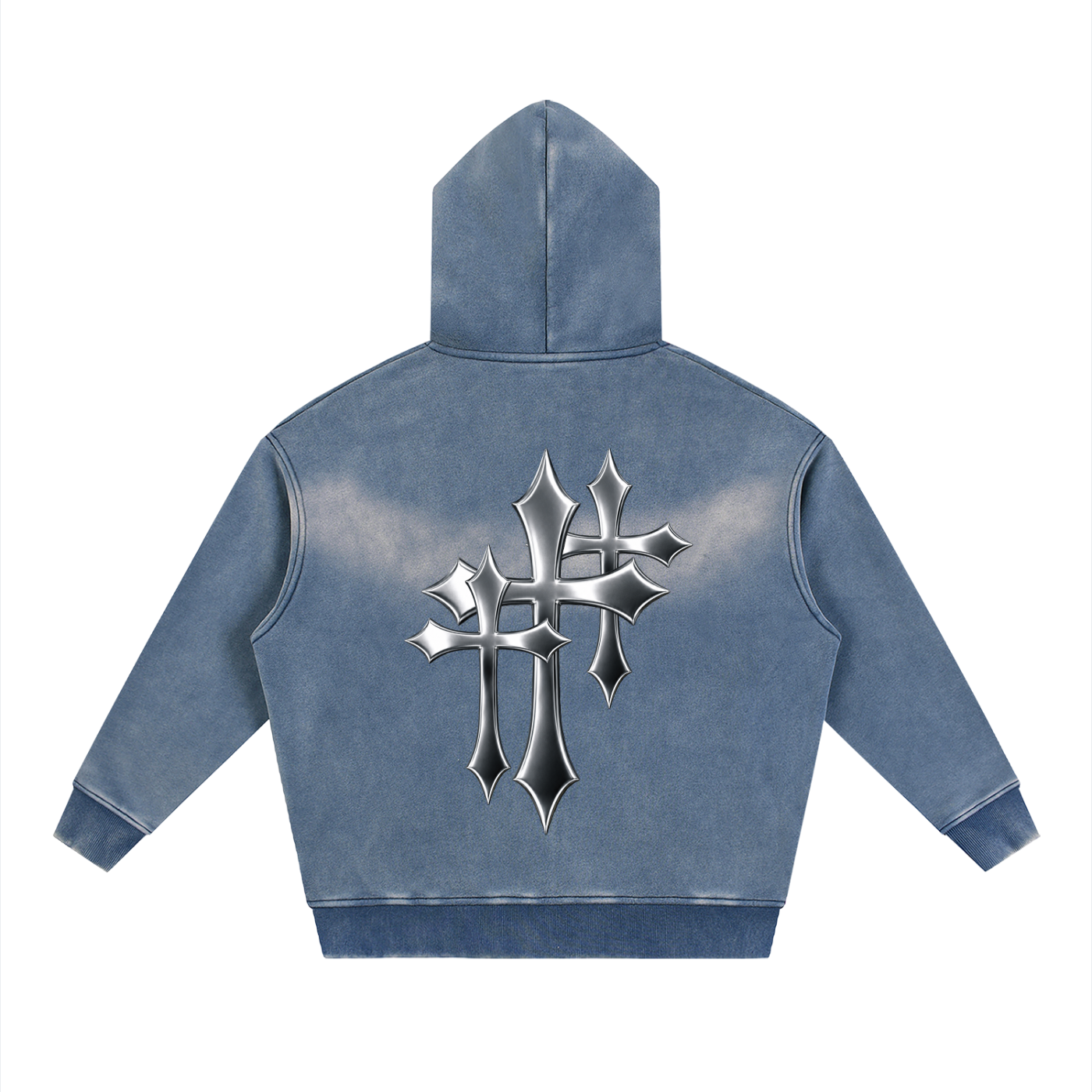 Sunfade Two-way Zipper Boxy Fleece Hoodie