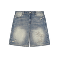 Faded Distressed Baggy Denim Shorts