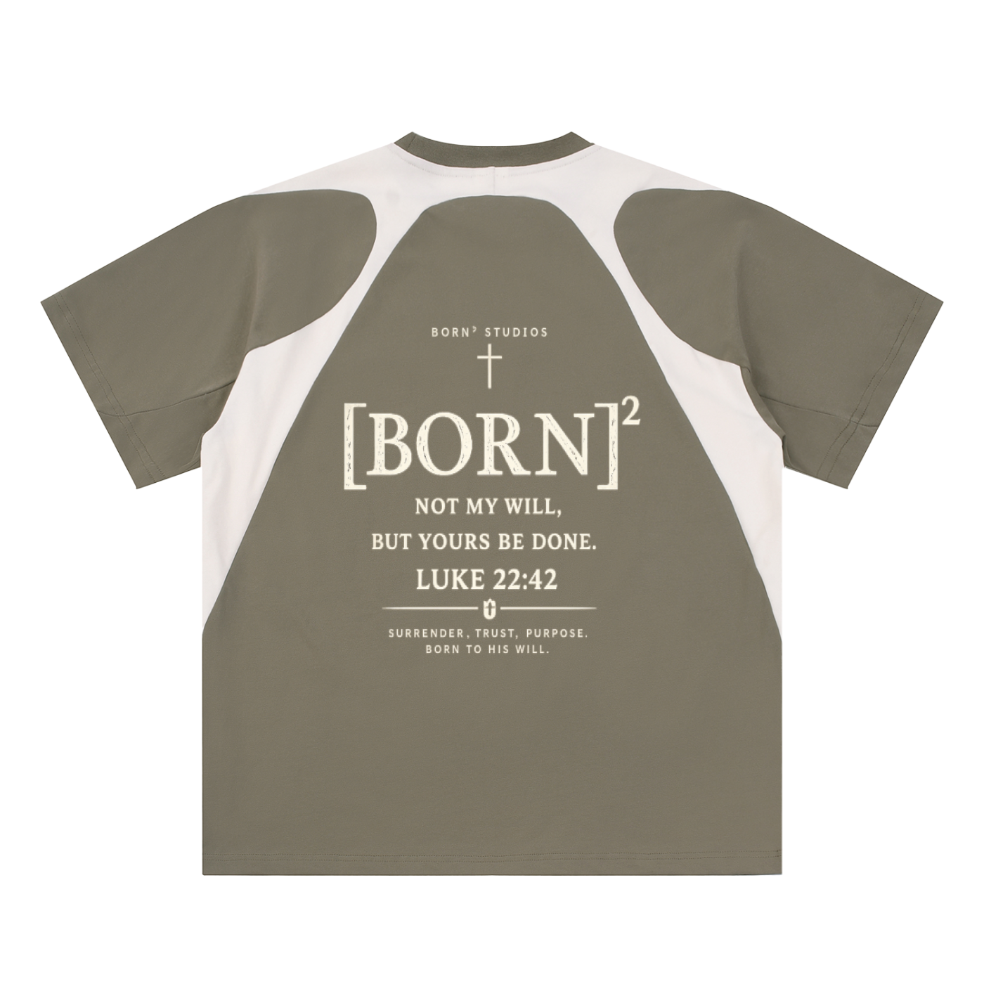 Contrast Panel Cotton T-Shirt