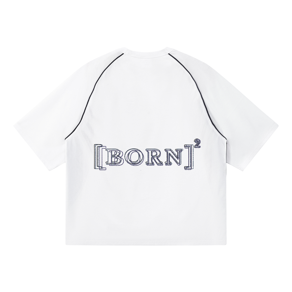 Contrast Piping Panel Raglan T-Shirt