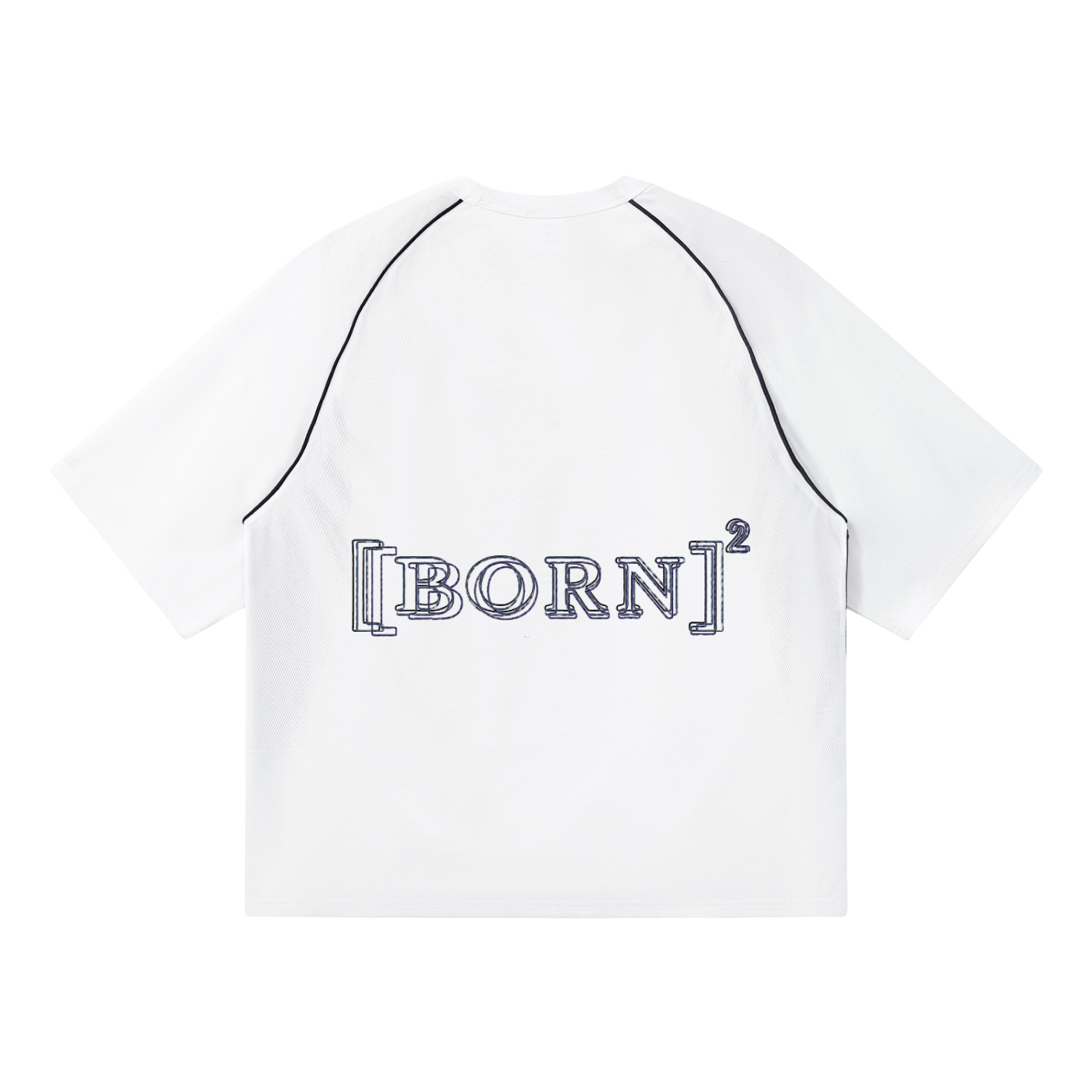 Contrast Piping Panel Raglan T-Shirt