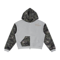 Unisex Colorblock Camo Full Zip Boxy Hoodie