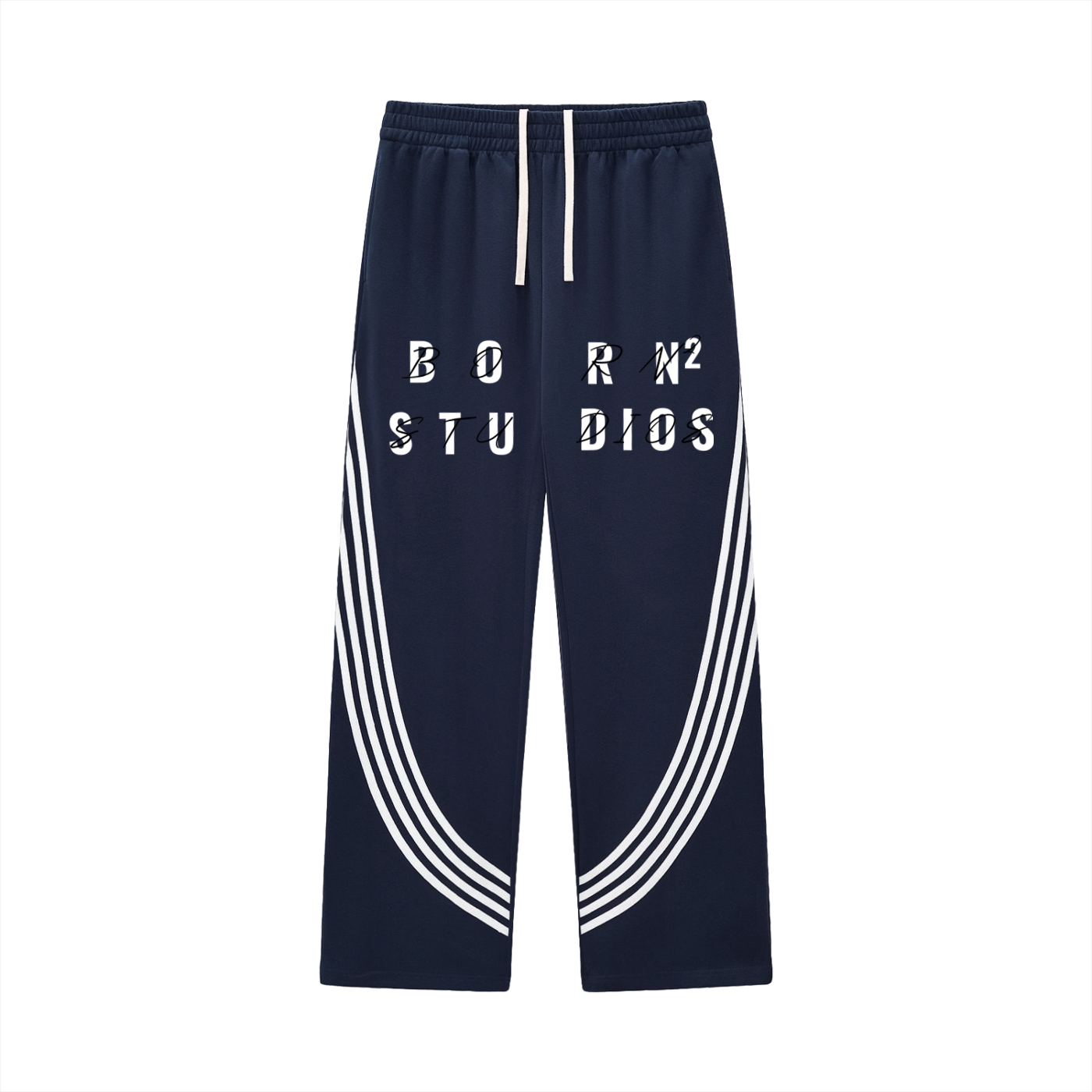 Curved Stripe Straight Sweatpants