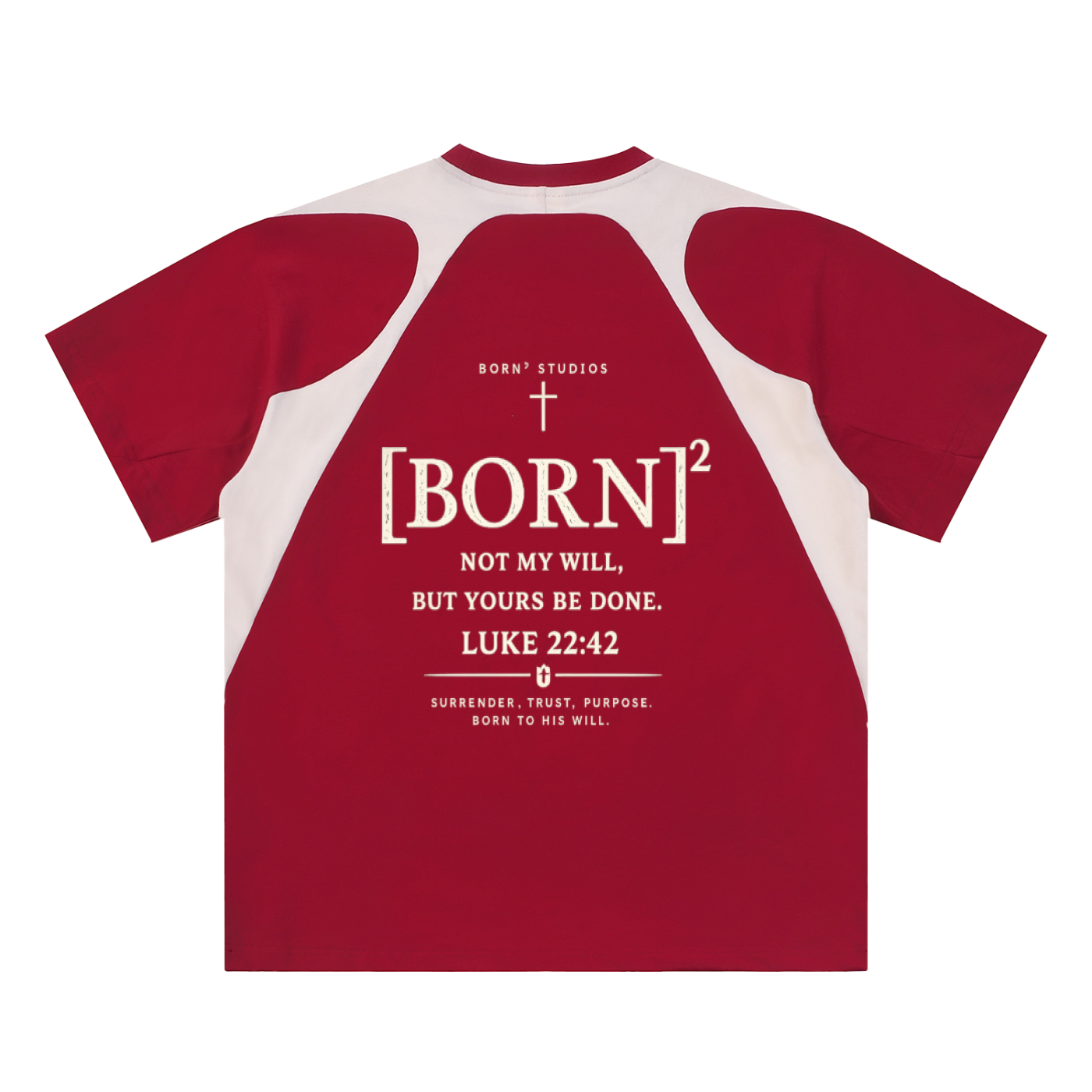 Contrast Panel Cotton T-Shirt