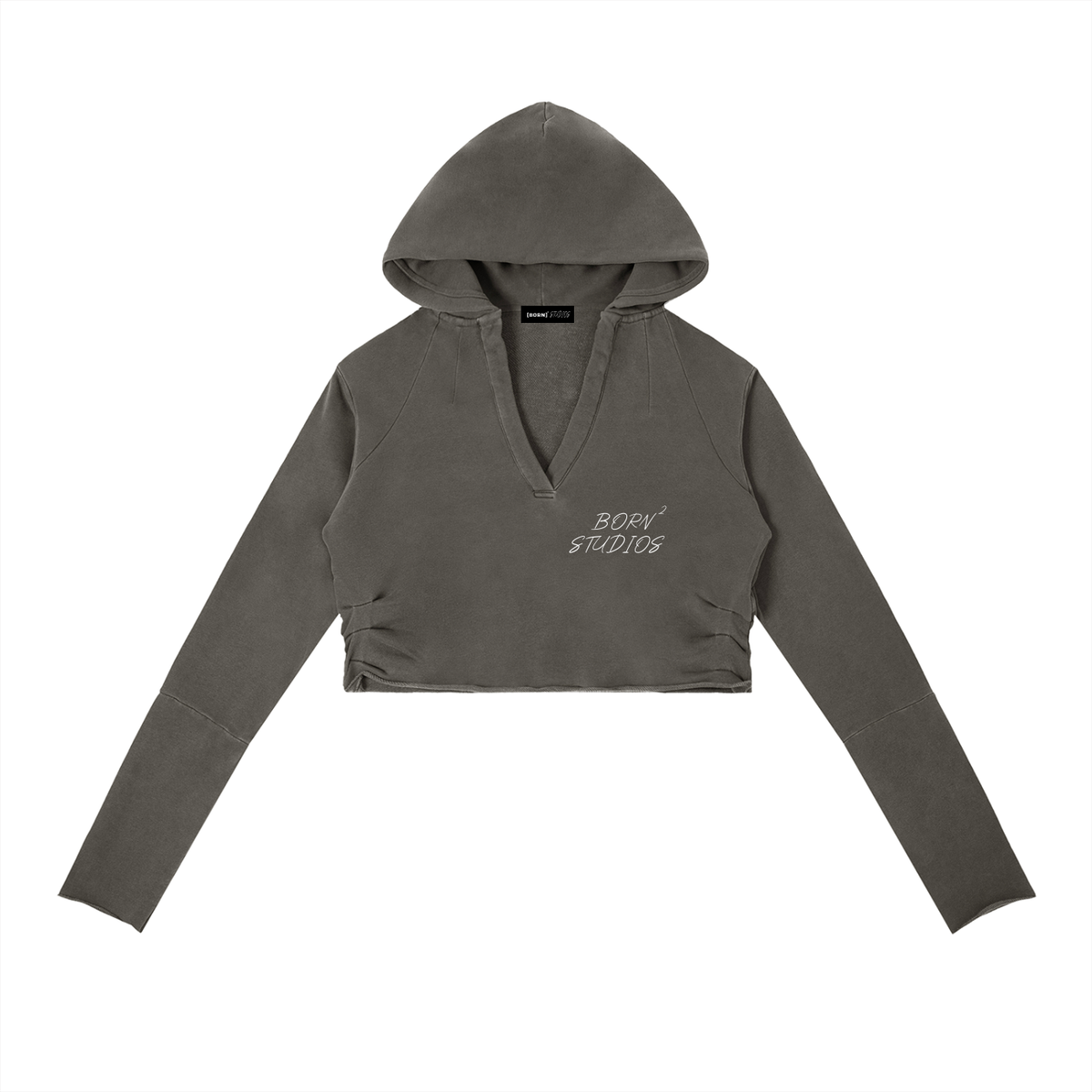 Vintage Washed Raw Edge Hoodie
