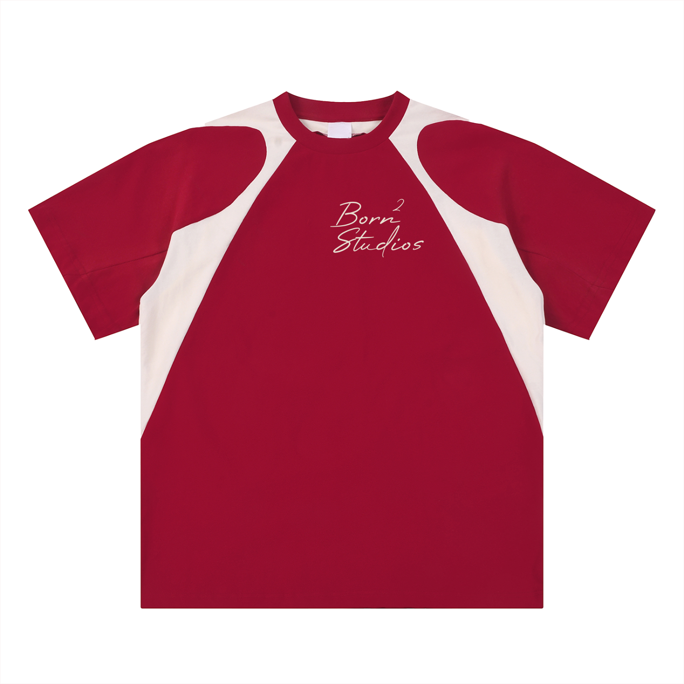 Contrast Panel Cotton T-Shirt