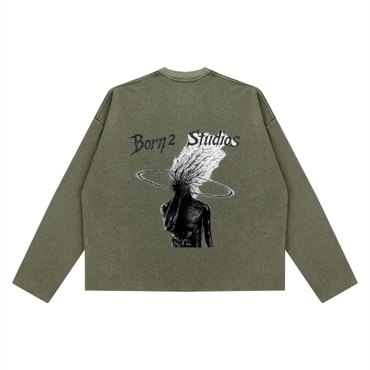Unisex Vintage Wash Boxy  Waffle Raw Edge T-Shirt