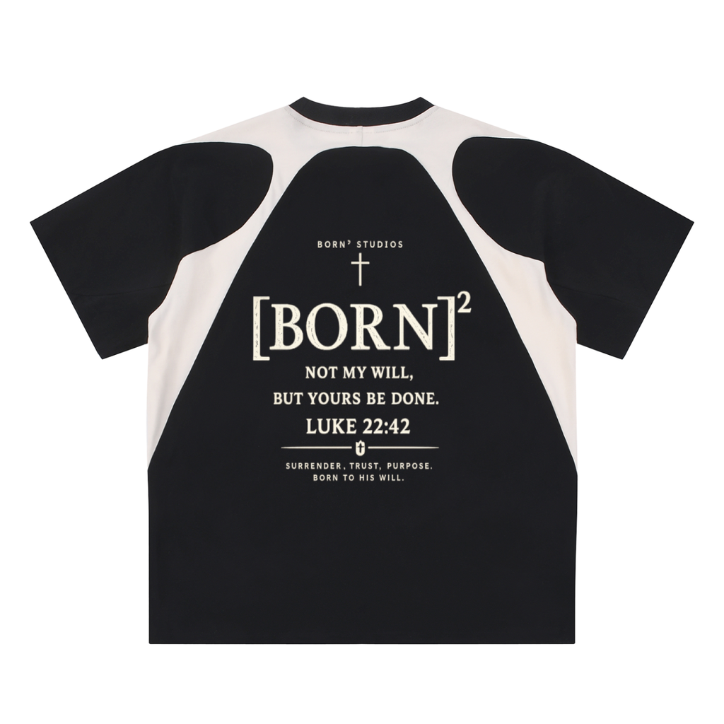 Contrast Panel Cotton T-Shirt