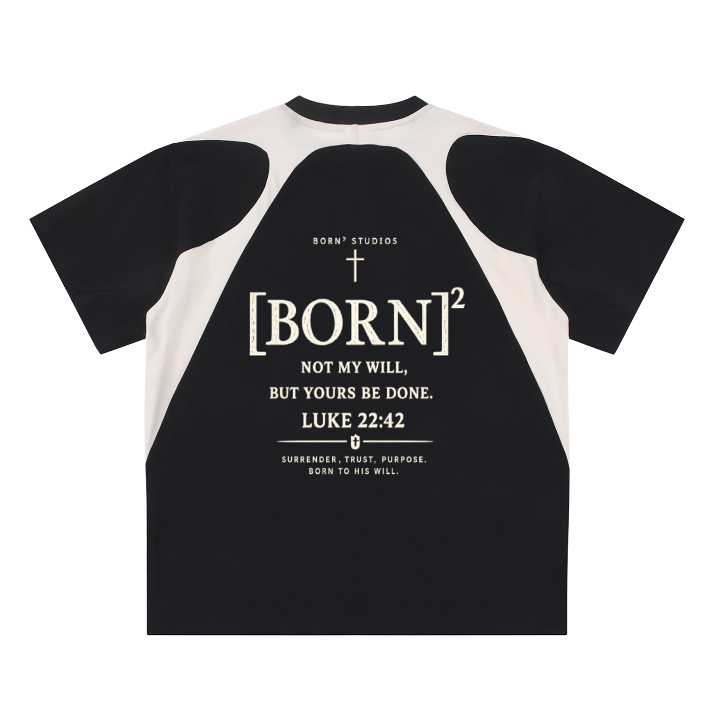 Contrast Panel Cotton T-Shirt