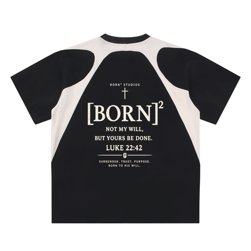[Born]² Contrast Panel Cotton T-Shirt