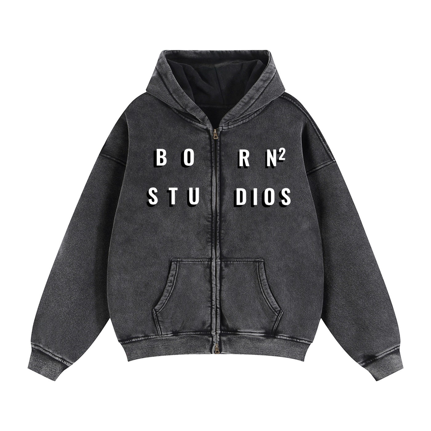 Zip-Through Boxy Fleece Hoodie