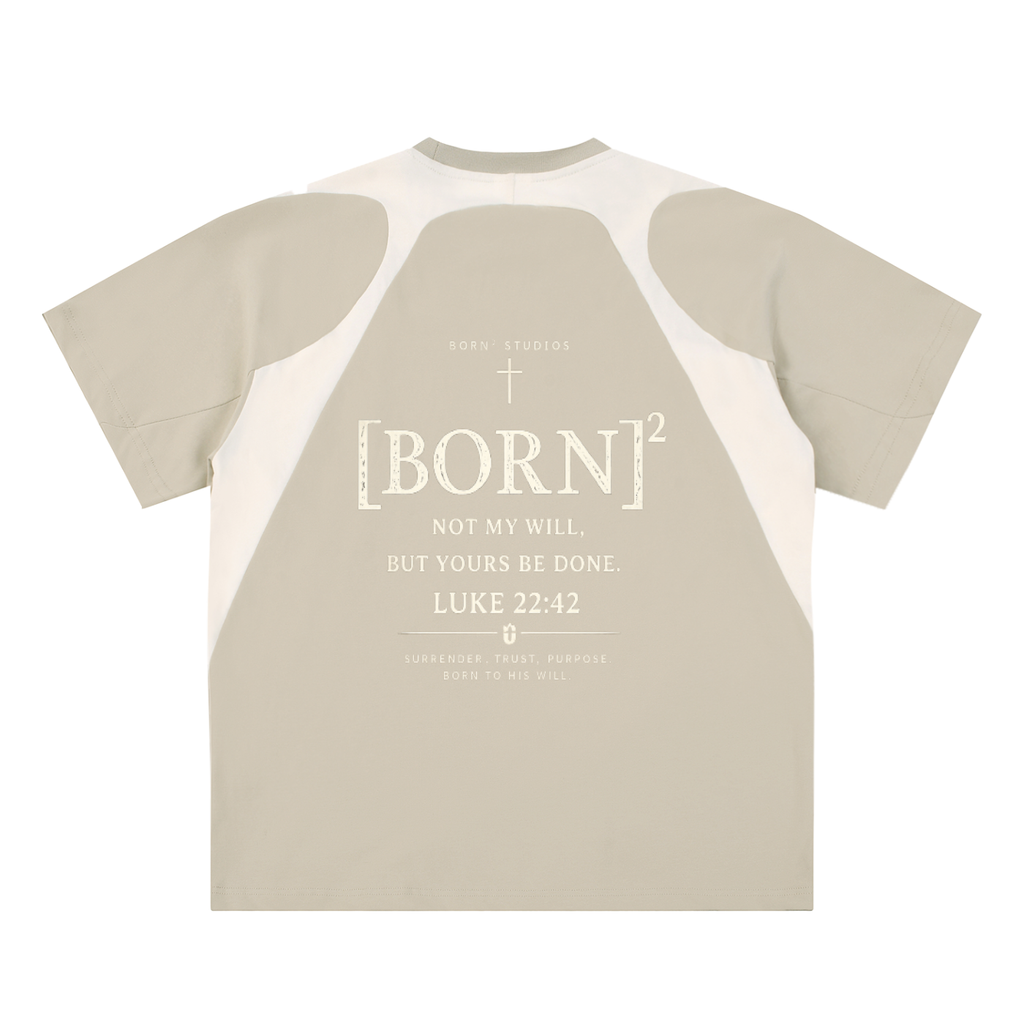 Contrast Panel Cotton T-Shirt