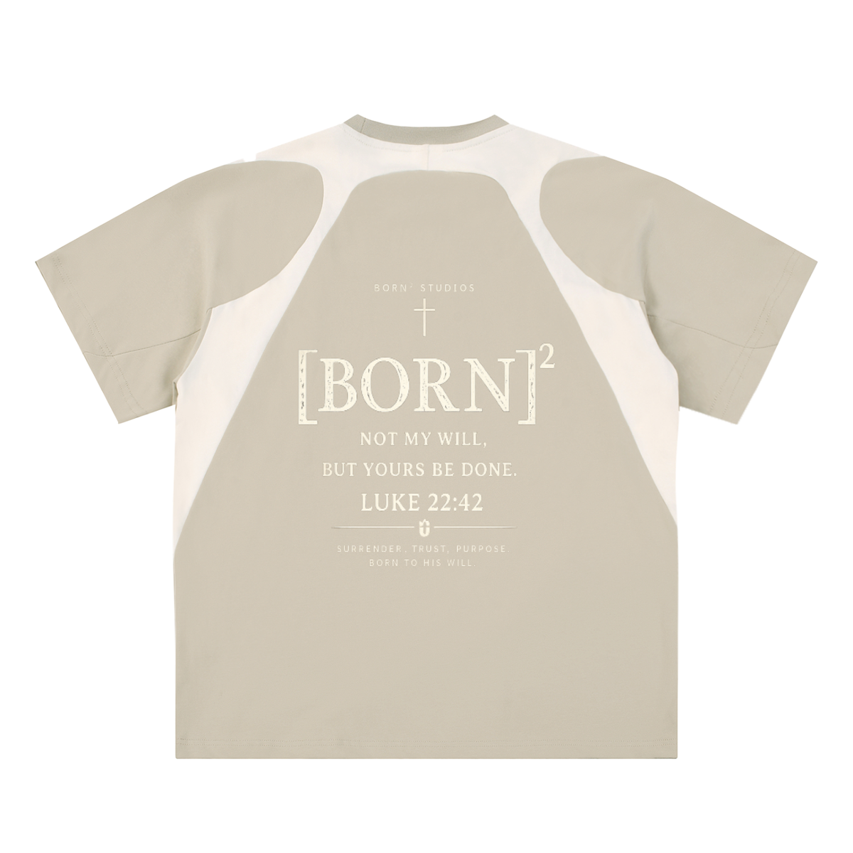 Contrast Panel Cotton T-Shirt