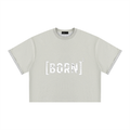 Unisex Boxy Plaid-Lined Double-Face T-Shirt