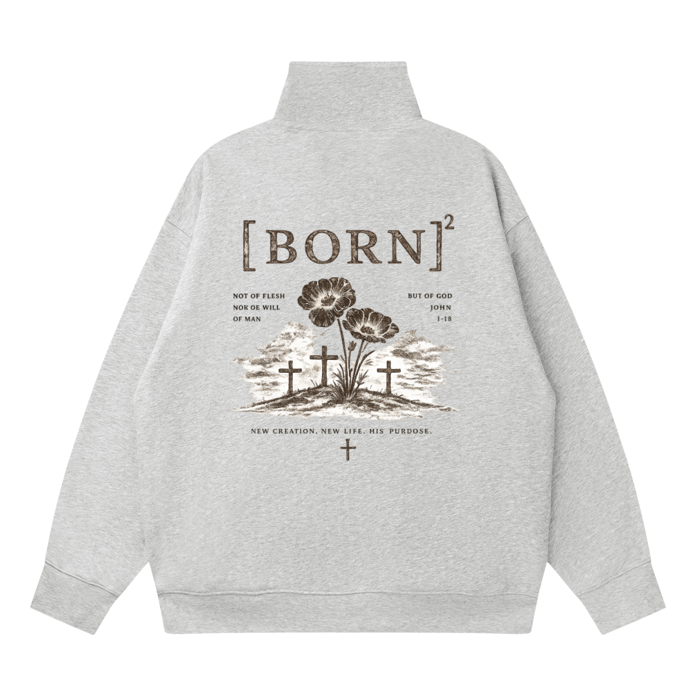 Quarter-Zip Drop Shoulder Sweatshirt
