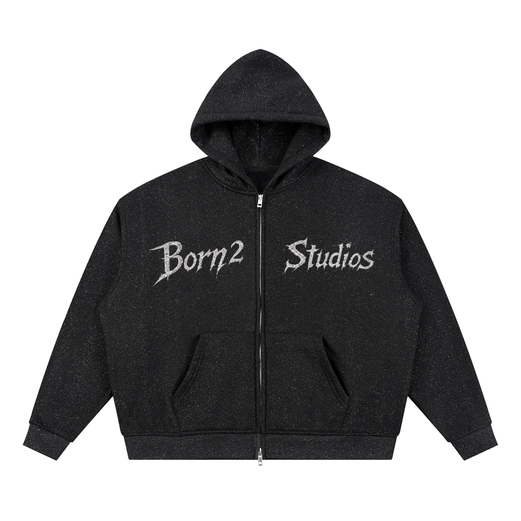 Unisex Sparkles Full Zip Boxy Hoodie
