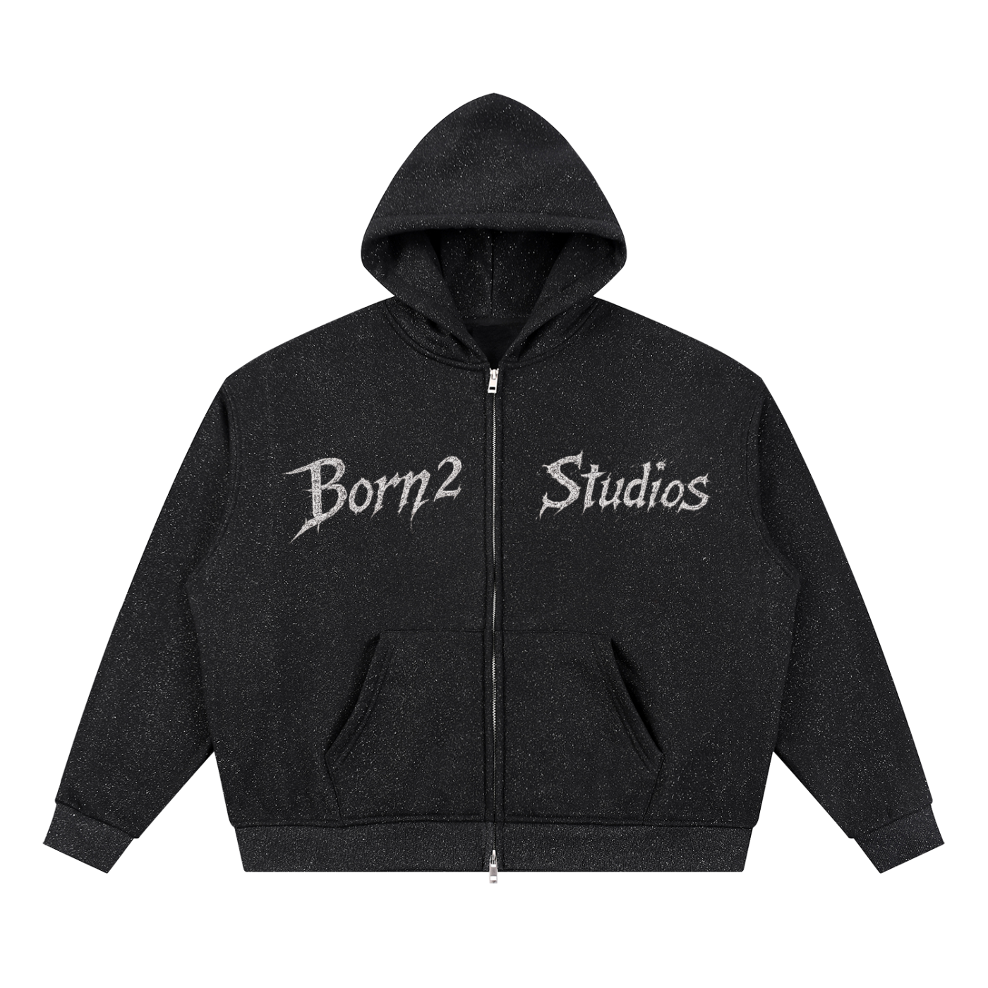 Unisex Sparkles Full Zip Boxy Hoodie