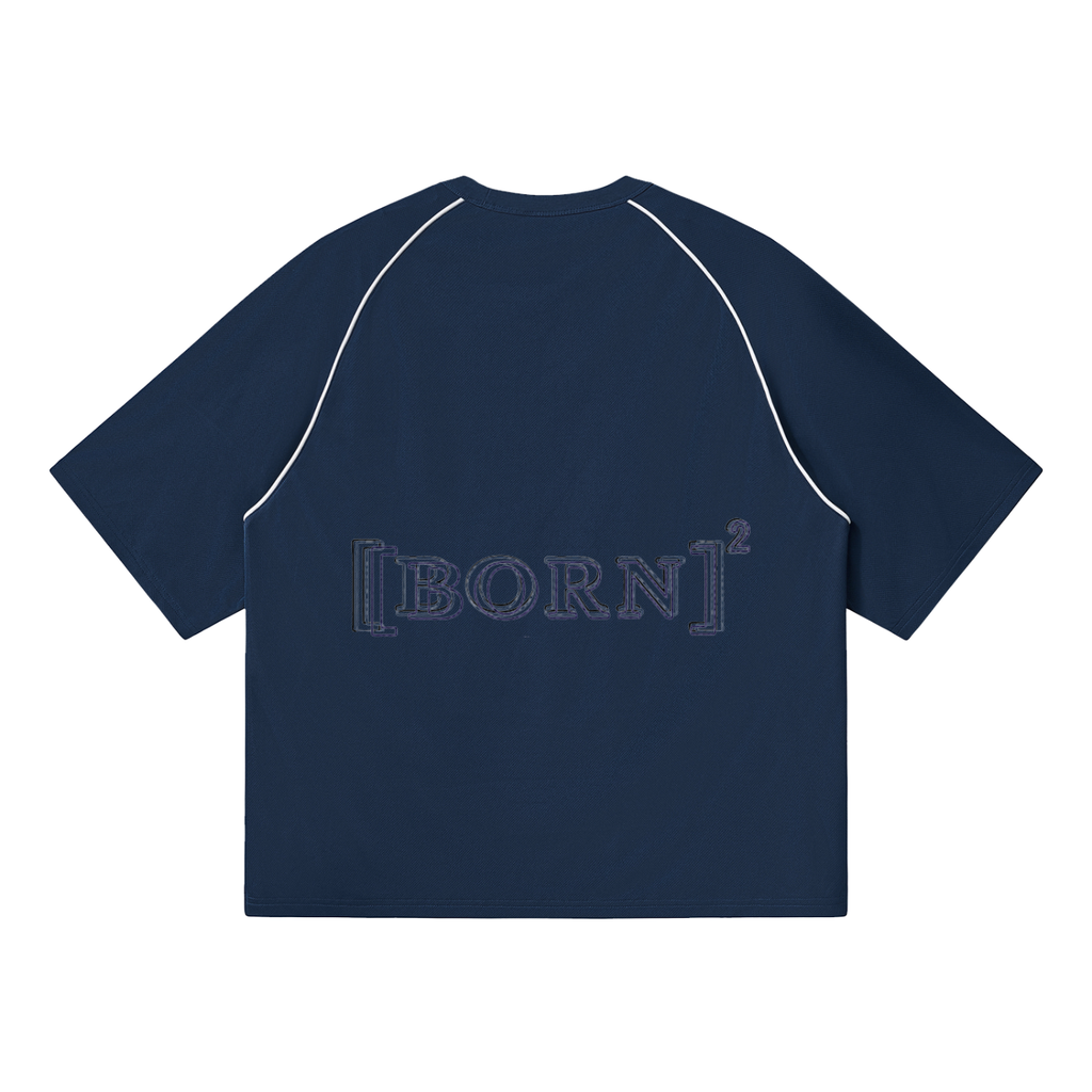 Contrast Piping Panel Raglan T-Shirt