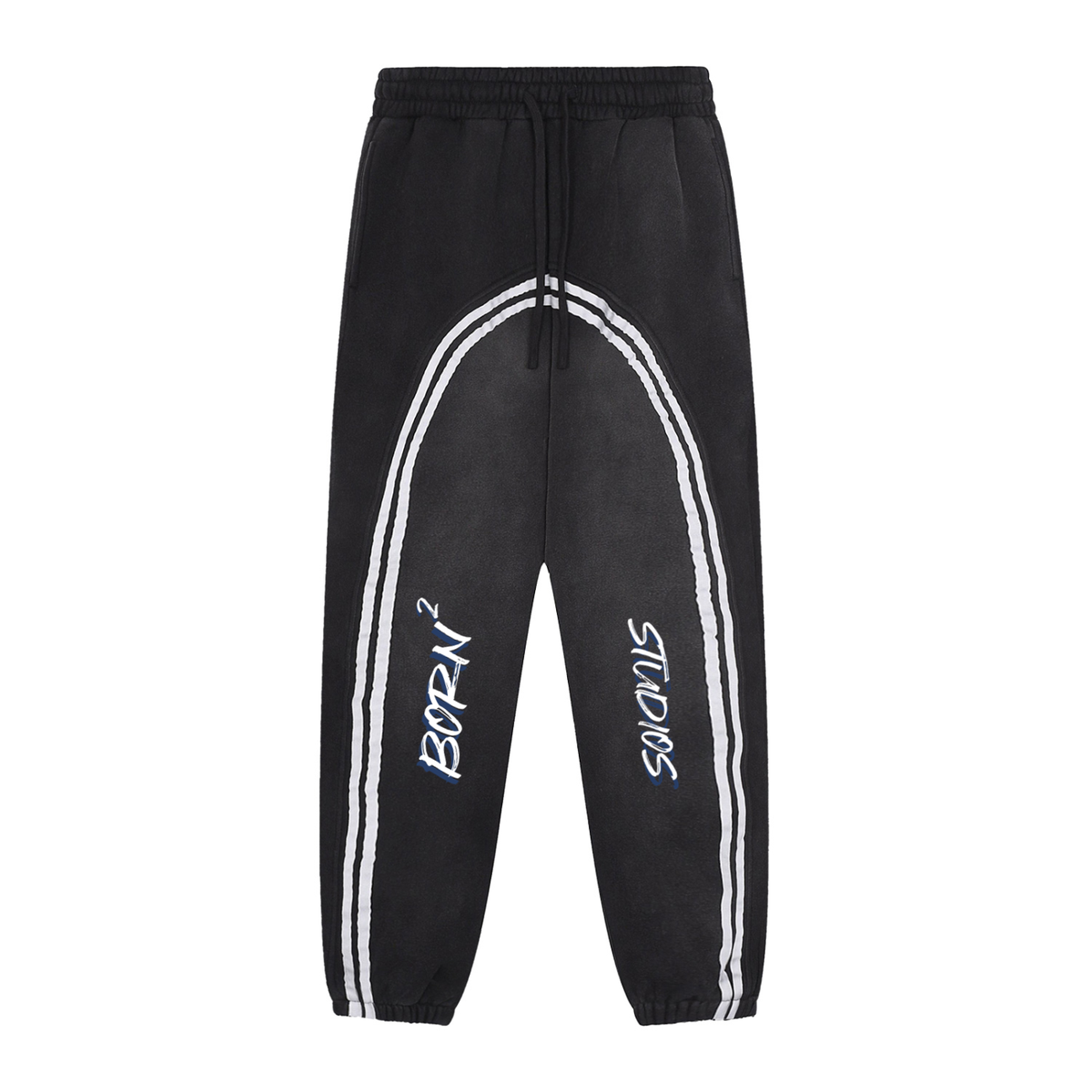 [Born]² Sun Fade Contrast Tape Fleece Jogged Sweatpants