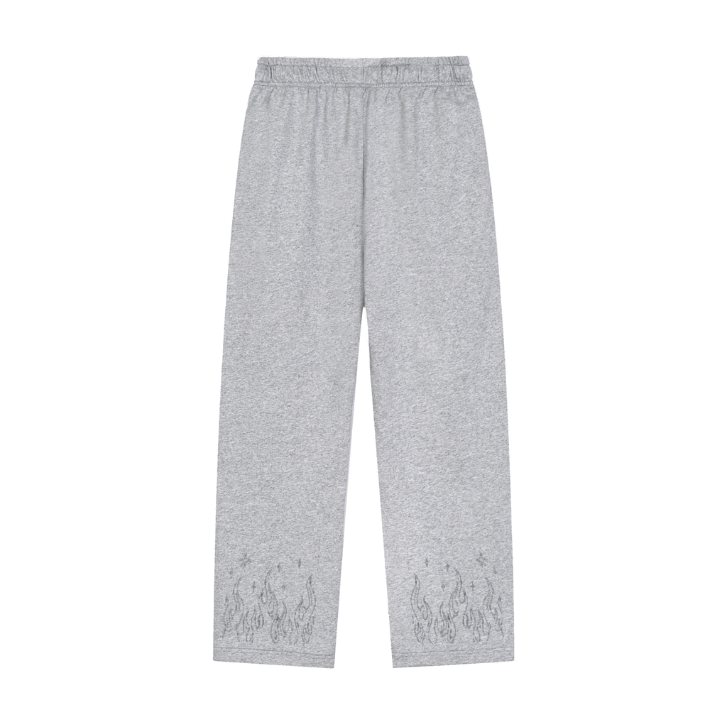 Solid Color Straight-Leg Sweatpants