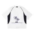 Contrast Piping Panel Raglan T-Shirt