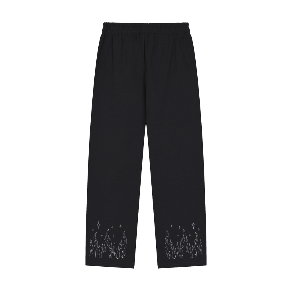Solid Color Straight-Leg Sweatpants