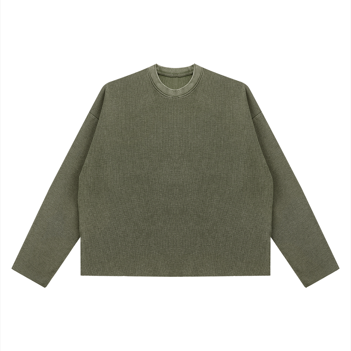 Unisex Vintage Wash Boxy  Waffle Raw Edge T-Shirt