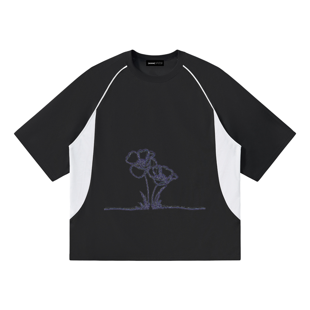 [Born]² Contrast Piping Panel Raglan T-Shirt