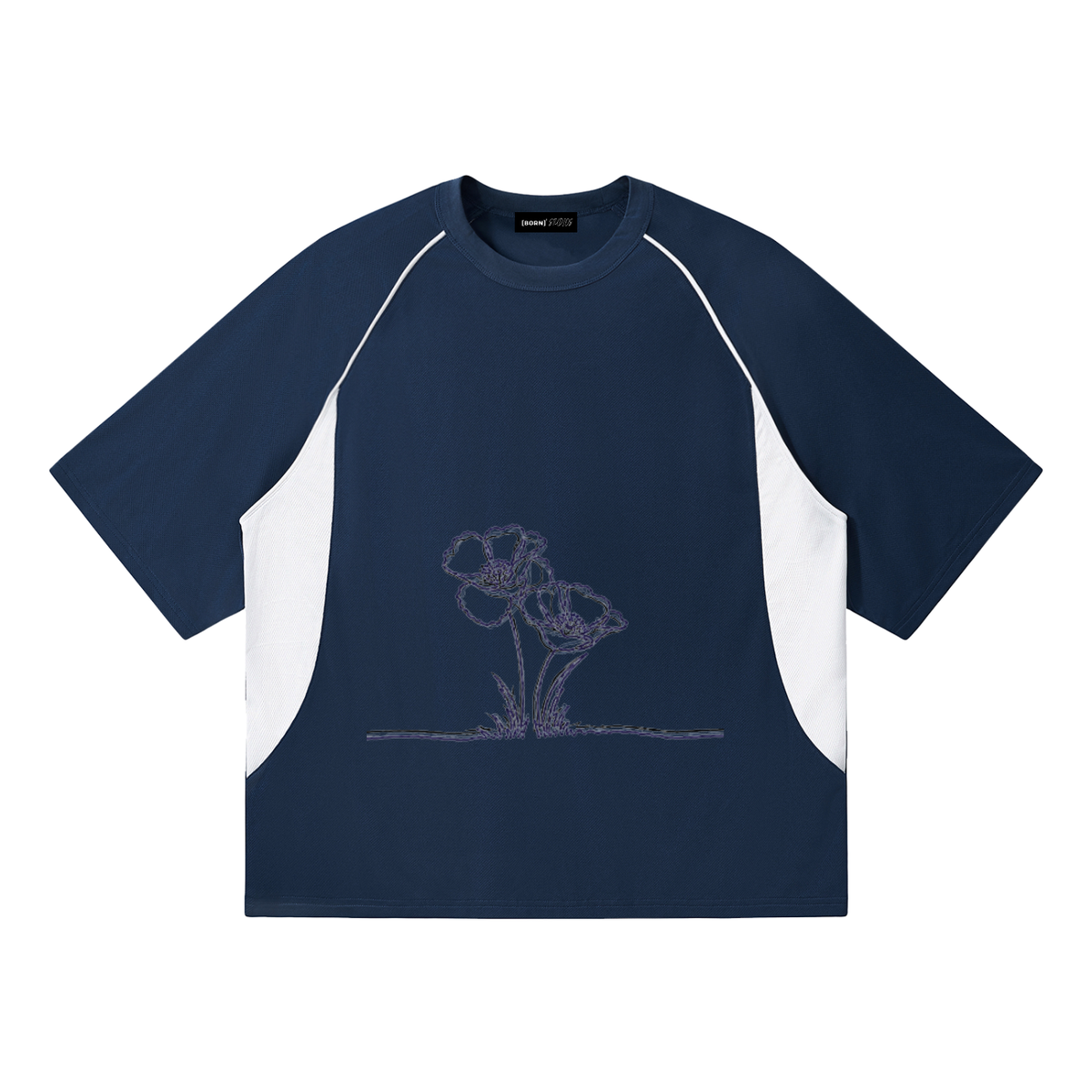 [Born]² Contrast Piping Panel Raglan T-Shirt