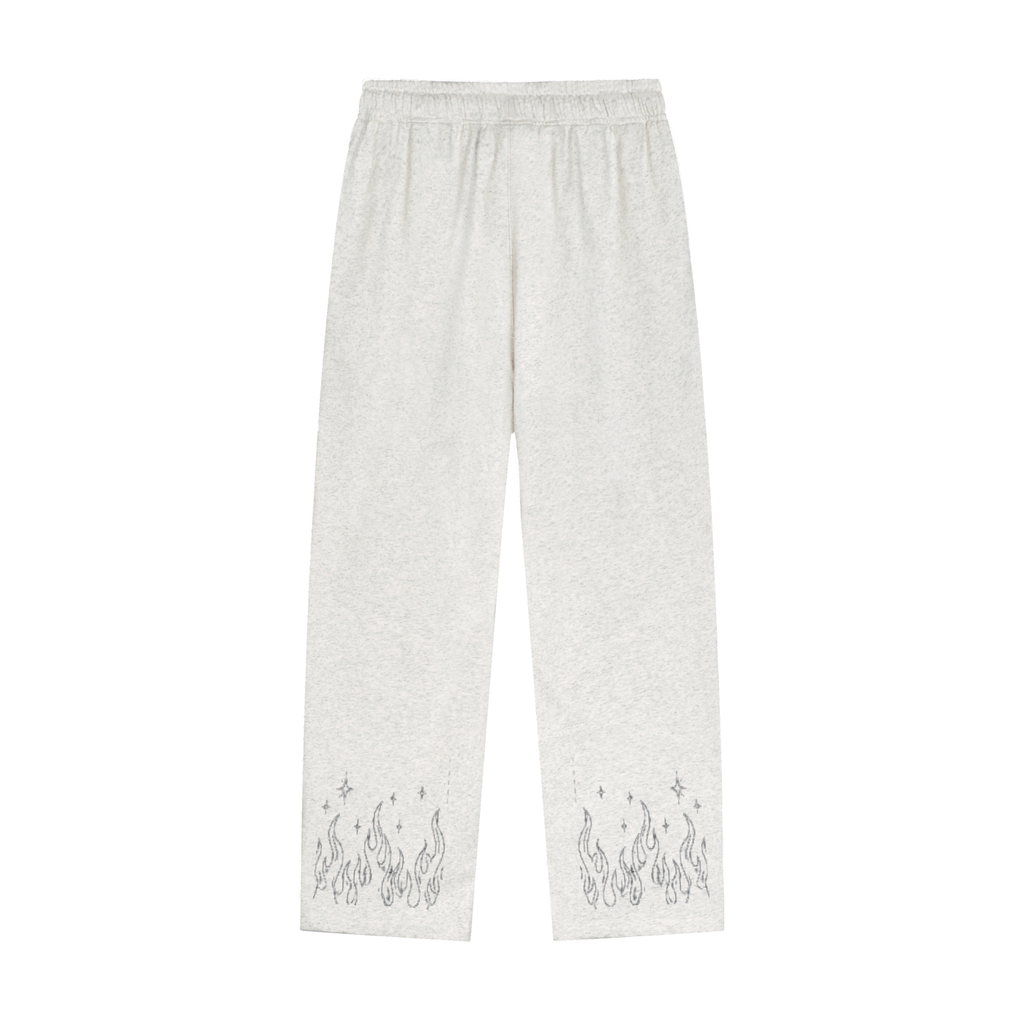 Solid Color Straight-Leg Sweatpants