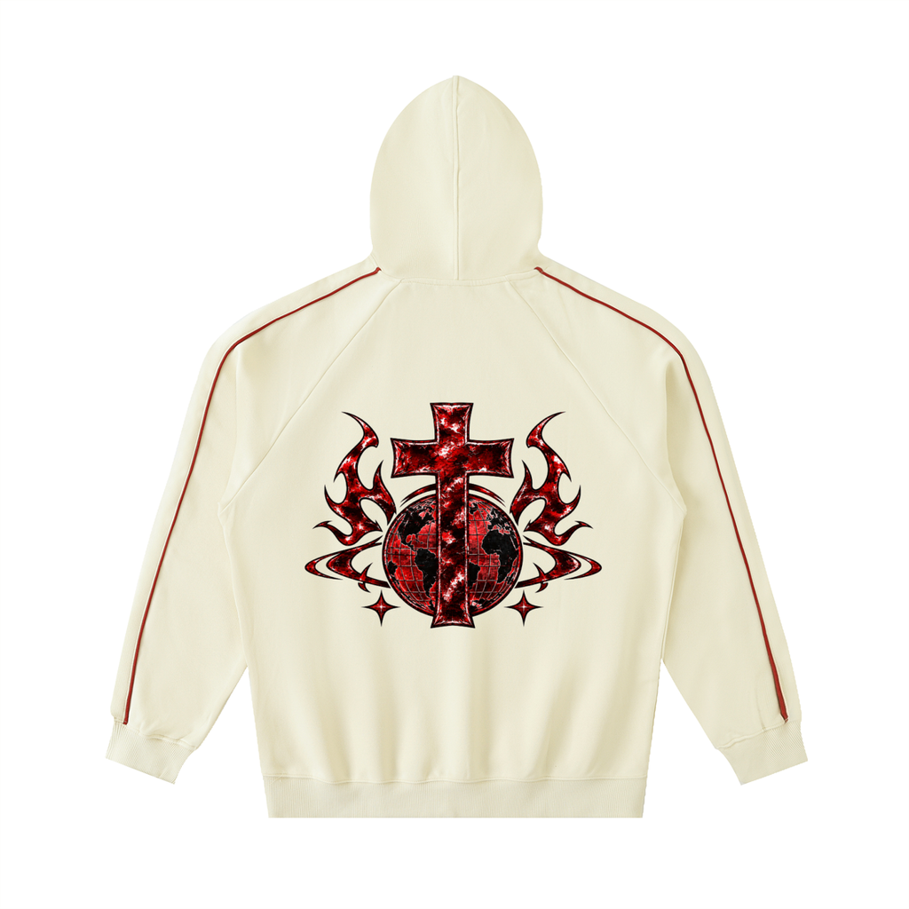 [Born]² Apricot Contrast Piping Raglan Hoodie