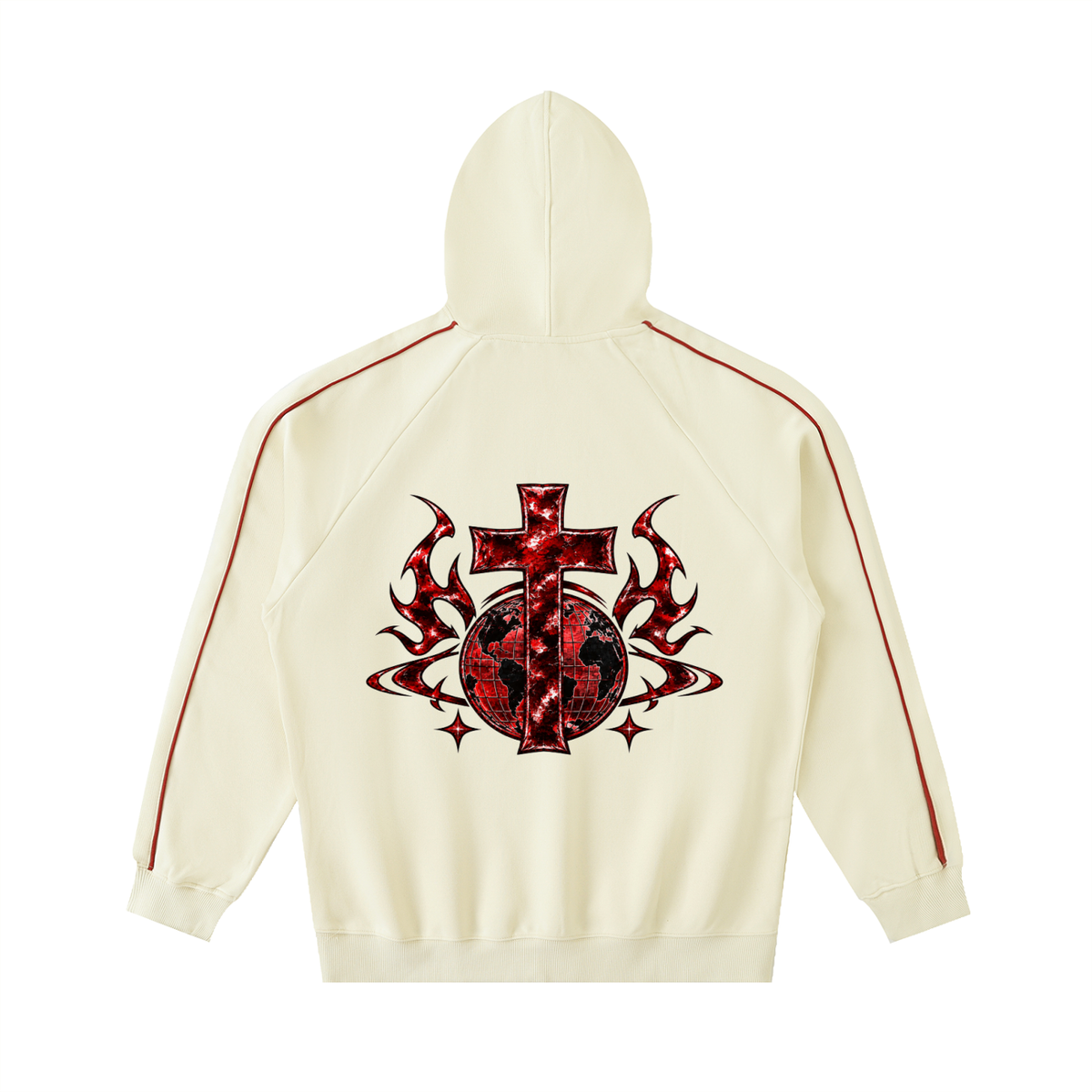 [Born]² Apricot Contrast Piping Raglan Hoodie