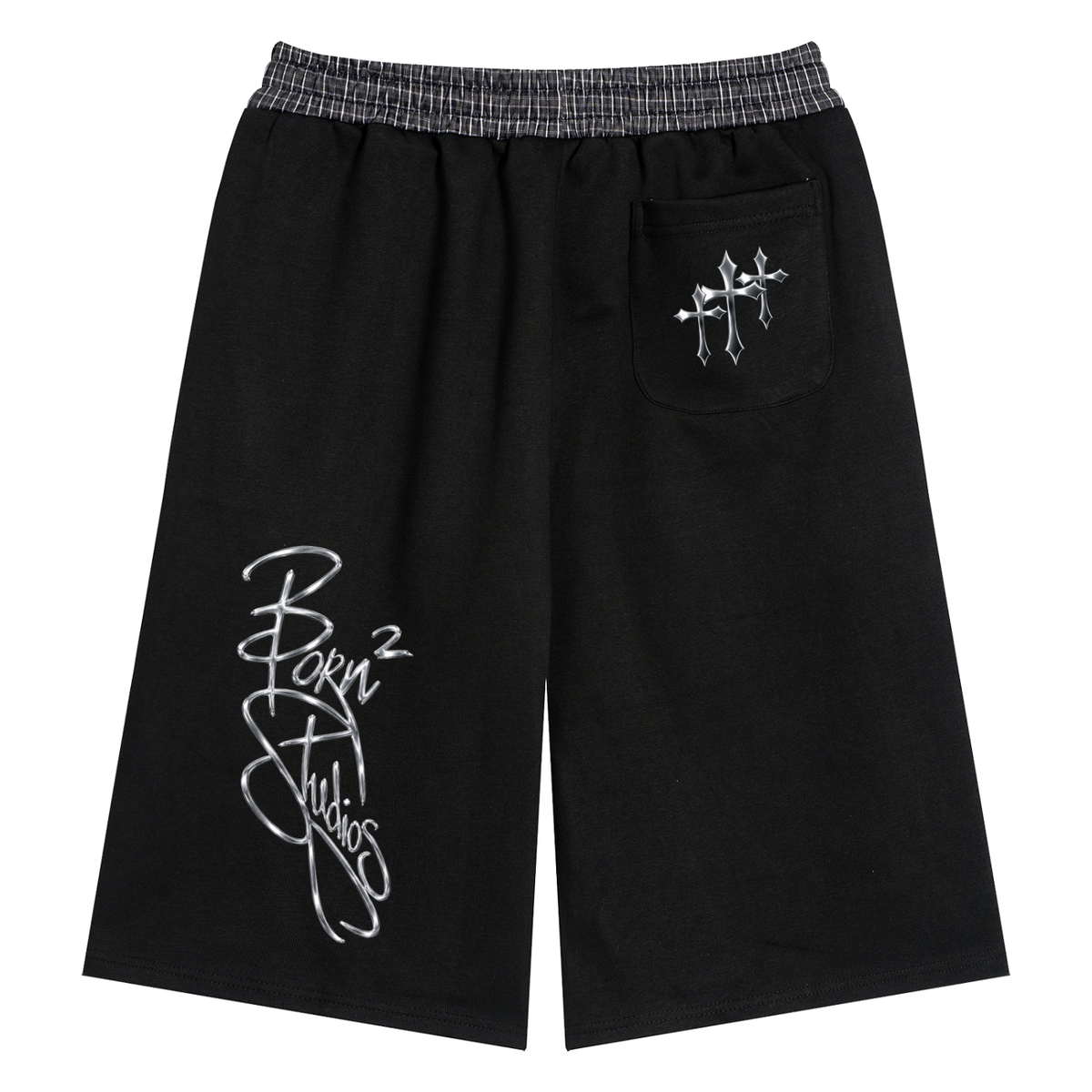 [Born]² Plaid Waistband Three-Quarter Pants(Capris)